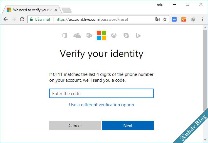Reset mật khẩu Windows cho tài khoản Live Microsoft 4