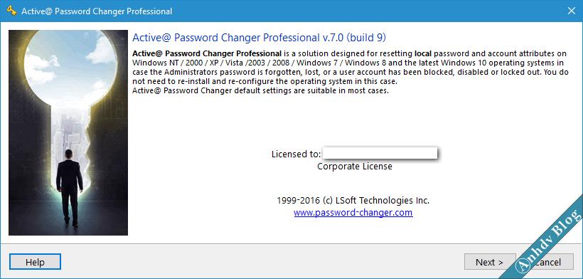 Reset mật khẩu Windows với Active Password Changer 1