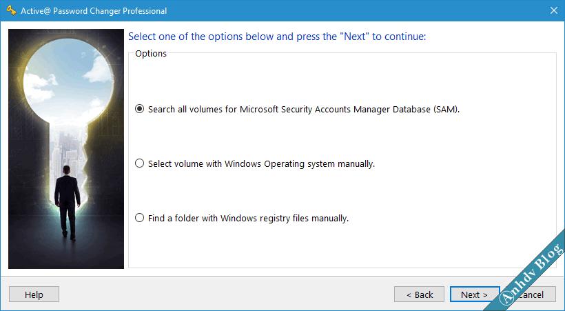 Reset mật khẩu Windows với Active Password Changer 2